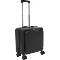 StarTech.com Valise - Valise cabine 45 cm - Couvercle avant avec compartiment avant - 4 roulettes Spinner - Coque rigide en ABS - Poignée télescopique - Avec serrure - Noir