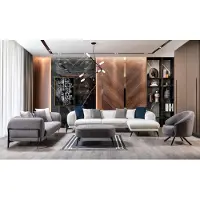 AEA Wohnzimmer Set 3tlg Sofa L-Form Sofa Couch Dreisitzer Polstersofas Sessel