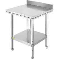 StarTech.com Table de travail et de bricolage en acier inoxydable - 60 cm x 60 cm - Avec rebord - Idéal pour les repas, la couture, la lessive, le bricolage, le garage, etc.
