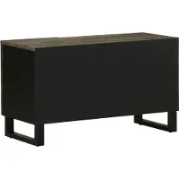 Syfax Meuble TV noir 80x33x46 cm bois massif de manguier