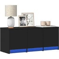 Prolenta Maison Exclusive - Meuble TV LED noir 97x34x40 cm Matériau dérivé du bois