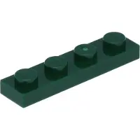 LEGO : 50 Stück Platte 1x4 in Dunkelgrün
