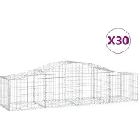 vidaXL Gabions avec arc surélevé 30 pcs. 200x50x40/60 cm Fer galvanisé