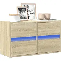 Prolenta Maison Exclusive - Meuble TV avec éclairage LED Chêne Sonoma 80x31x45 cm