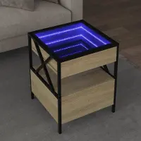 Prolenta Maison Exclusive - Table basse avec éclairage LED intégré, en chêne Sonoma, dimensions 40x40x51 cm