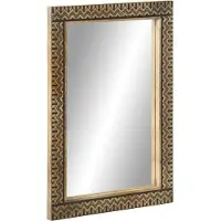 Syfax Miroir de bain 50x70 cm bois de manguier massif et verre