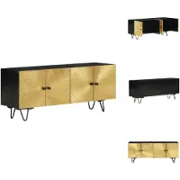vidaXL Armoire TV 110x30x45 cm en bois massif de manguier - Meuble TV