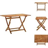 vidaXL Table de jardin pliante 120x70x75 cm Bois massif Acacia - Tables de jardin