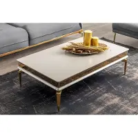 AEA Table basse blanche de salon Designer Table de rangement en acier inoxydable Nouveau