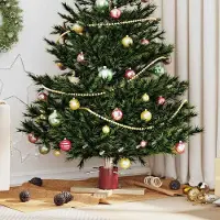 Prolenta Maison Exclusive - Support pour sapin de Noël rouge 50 x 50 x 16 cm Bois de pin massif