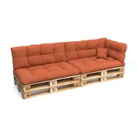 Pokar Coussin pour palette avec belle surpiqûre Garniture canapé-palette, Taille:Set de 6, Couleur:Orange