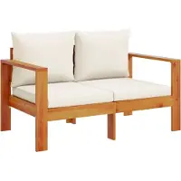 Syfax Canapé de jardin avec coussins 2 places bois massif d'acacia