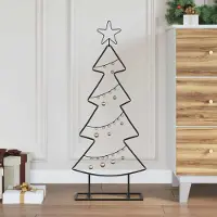 Prolenta Maison Exclusive - Sapin de Noël métallique avec support Noir 90,5 cm Acier