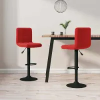 Prolenta Maison Exclusive - Lot de 2 tabourets de bar en velours bordeaux