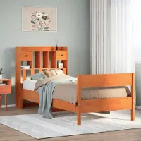 Prolenta Maison Exclusive - Lit bibliothèque sans matelas cire marron 100x200 cm pin massif