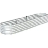 Syfax Lit surélevé de jardin 320x80x44 cm Acier galvanisé Argenté