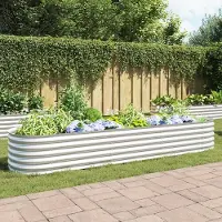 Prolenta Maison Exclusive - Potager surélevé 320 x 80 x 44 cm Acier galvanisé Argenté