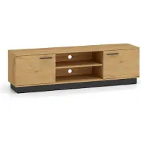 Furnlux Classic FURNLUX Support TV Modesto Chêne Et Noir 170cm / Couleur principale : Beige / Dimensions : 170 x 49 x 40 cm