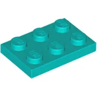 LEGO 2x3 plaques 3021 - 50 pièces turquoise foncé