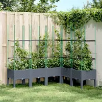 Prolenta Maison Exclusive - Bac à plantes avec treillis bleu-gris 160x120x142,5 cm PP