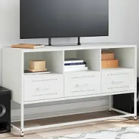 Prolenta Maison Exclusive - Meuble TV blanc 100,5x39x60,5 cm Acier