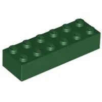 LEGO 2x6 brique 2456 - 10 pièces vert foncé