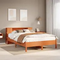 Prolenta Maison Exclusive - Lit bibliothèque sans matelas cire marron 140x200 cm pin massif