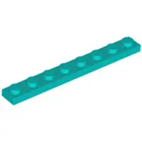 LEGO 1x8 plaque 3460 - 50 pièces turquoise foncé