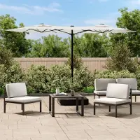 Prolenta Maison Exclusive - Parasol double, couleur sable, dimensions 316 x 145 cm