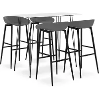 Syfax Ensemble de bar 5 pcs Blanc et gris