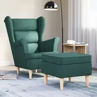 Prolenta Maison Exclusive - Fauteuil avec repose-pieds, tissu vert foncé