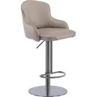 StarTech.com Design moderne - Tabouret de bar - Réglable en hauteur - Pivotant - Avec dossier - Cuir nappa et acier inoxydable - Gris