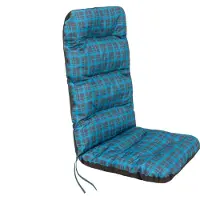 Hobbygarden Coussin de chaise pour meubles de jardin Coussin pour meubles de jardin - Basia - 123 x 48 x 7 cm - Bleu à carreaux