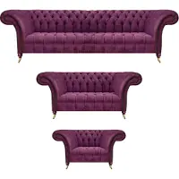 AEA Polstermöbel Wohnzimmer Set 3tlg Luxus Sofagarnitur Einrichtung Chesterfield