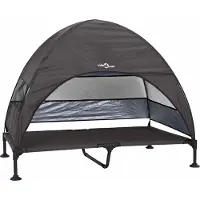 Syfax Lit surélevé pour chien Marron 127 x 81 x 108 cm Tissu et acier