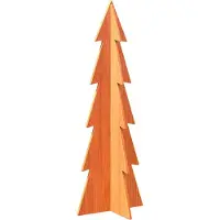 Syfax Arbre de Noël en bois pour décoration 112 cm bois de pin massif
