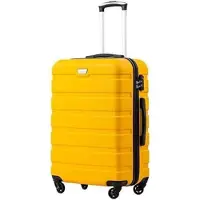 Sonstiges COOLIFE Valise rigide Trolley valise à roulettes Valise de voyage ABS TSA Grand-Jaune-Citron