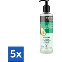 Organic - Shampooing réparateur naturel - Avocat & Miel - Hydratant et régénérant - 280 ml - Pack avantage - 5 pièces