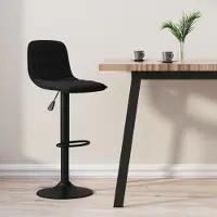 Prolenta Maison Exclusive - Tabouret de bar en velours noir