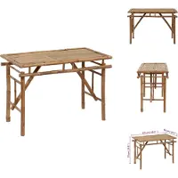vidaXL Table de jardin pliante 115x50x75 cm Bambou - Tables de jardin