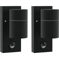 Syfax Applique Murale Extérieure 2 pcs Noir 6,5 x 10,5 x 16 cm