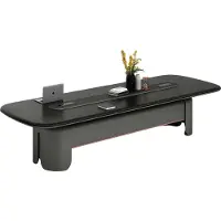 AEA Table de conférence moderne Design élégant Plateau de table noir Grande surface de travail