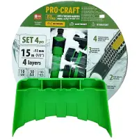 Procraft Tuyau d'arrosage noir et jaune PR-4KAT1315F