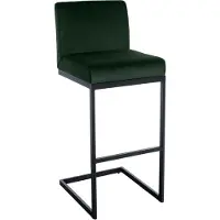 CLP Chaise de bar Hopewell B - velours, structure noire - verte