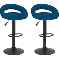 Prolenta Maison Exclusive - Tabourets de bar, lot de 2, velours bleu