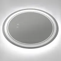 StarTech.com Miroir de salle de bain - Miroir mural à LED - Anti-buée - Éclairage à intensité variable - Rond, Ø 50 cm - Style moderne - Argent