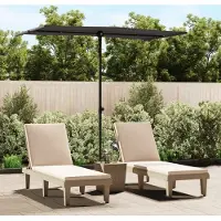 Prolenta Maison Exclusive - Parasol avec mât en aluminium, dimensions 180x110 cm, couleur noire
