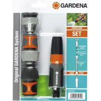 Gardena Kit d'Arrosage Nécessaire de base 20/27, Adapté tuyau Ø19mm, Compatibilité Original System, Kit complet