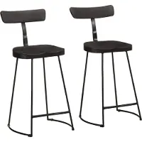 Prolenta Maison Exclusive - Ensemble de 2 tabourets de bar, couleur noire, dimensions 49x43x88 cm, en bois massif, marque Mango