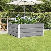 Prolenta Maison Exclusive - Bac à plantes gris clair 100 x 100 x 45 cm en acier
